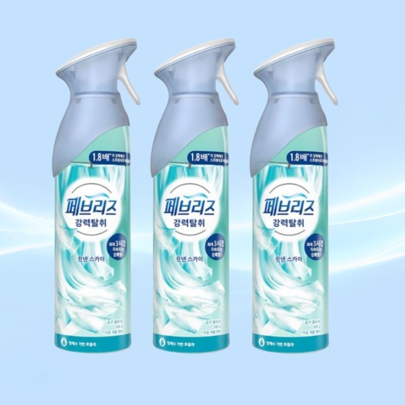 페브리즈 실내 차량 공기 탈취제 에어 강력 탈취 린넨 스카이 165g x 3개[36125208]