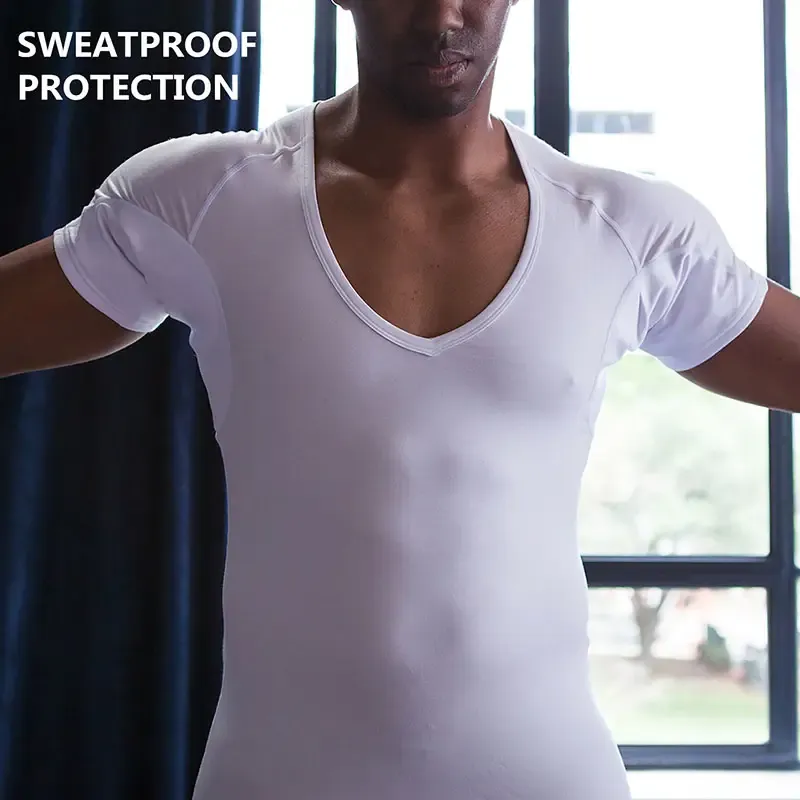 완전히 땀 얼룩을 제거 Underarm 랑이에 숨겨진 증거 패드와 유행 Undershirt