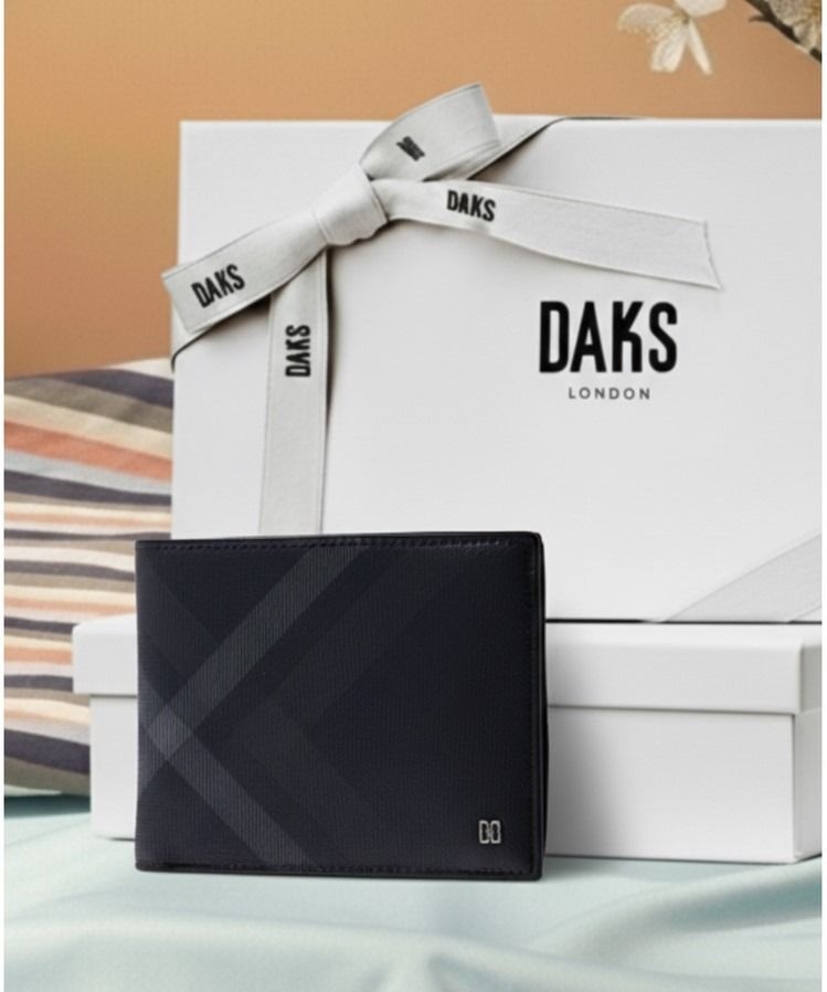 닥스 남성 액세서리 타탄 체크 블랙 가죽 반지갑 DBWA6F946BK 6899695