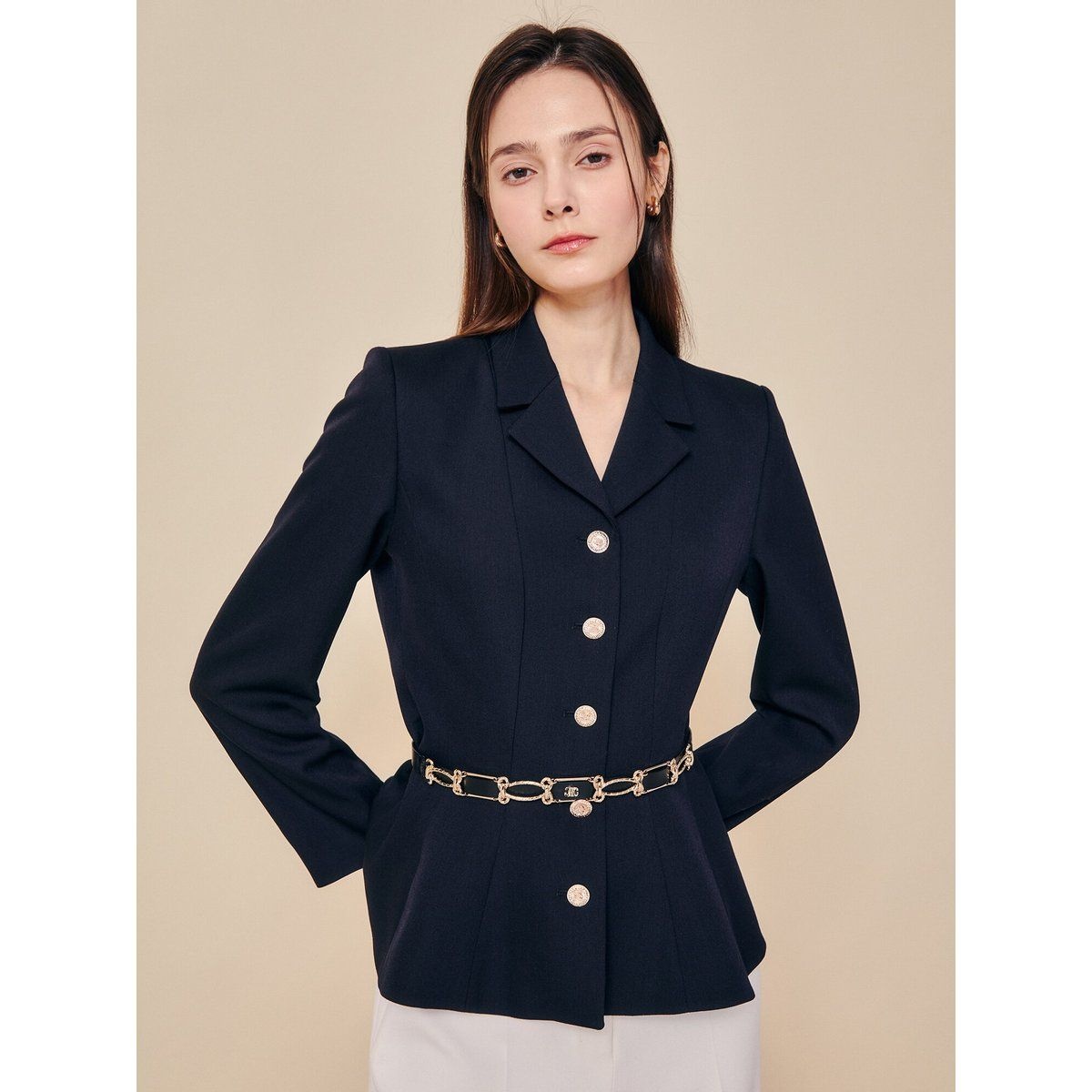 지고트 지고트 JS3A0JKS32체인 웨이스트 테일러드 재킷 T6V9W2X4 Q7R3S8T1