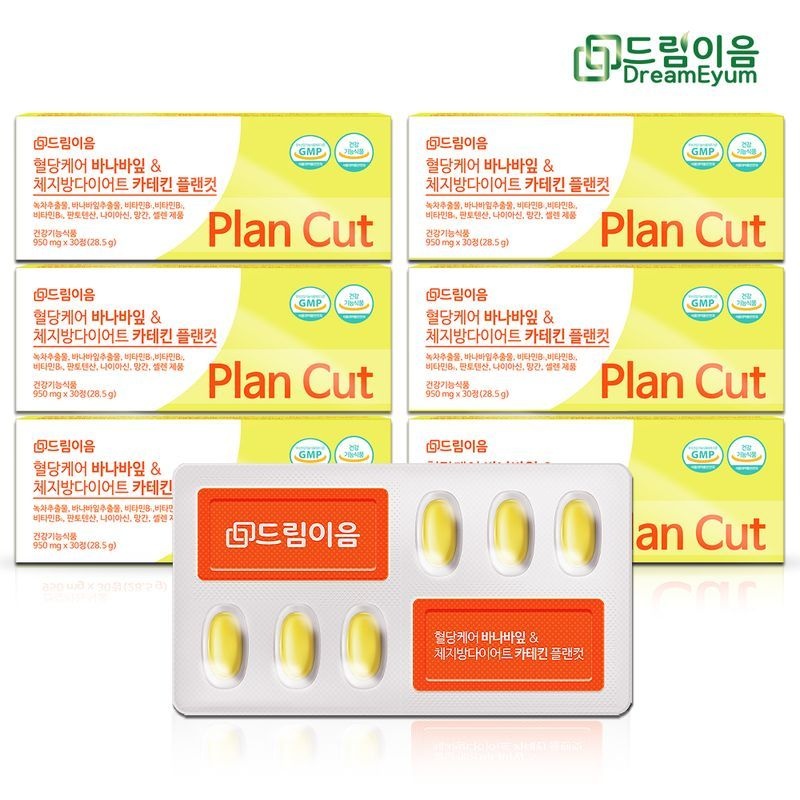 드림이음 혈당 케어 바나바잎 체지방 다이어트 카테킨 플랜컷 6박스 6개월분