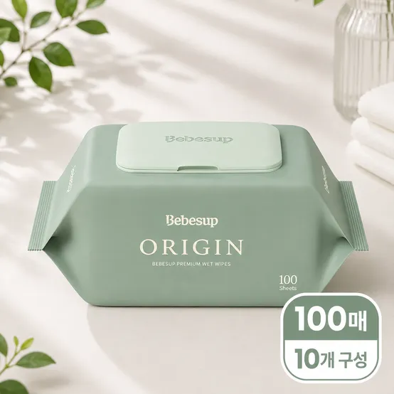 베베숲 오리진 대용량 엠보싱 아기물티슈 캡형 100매 X 10개 하루커머스