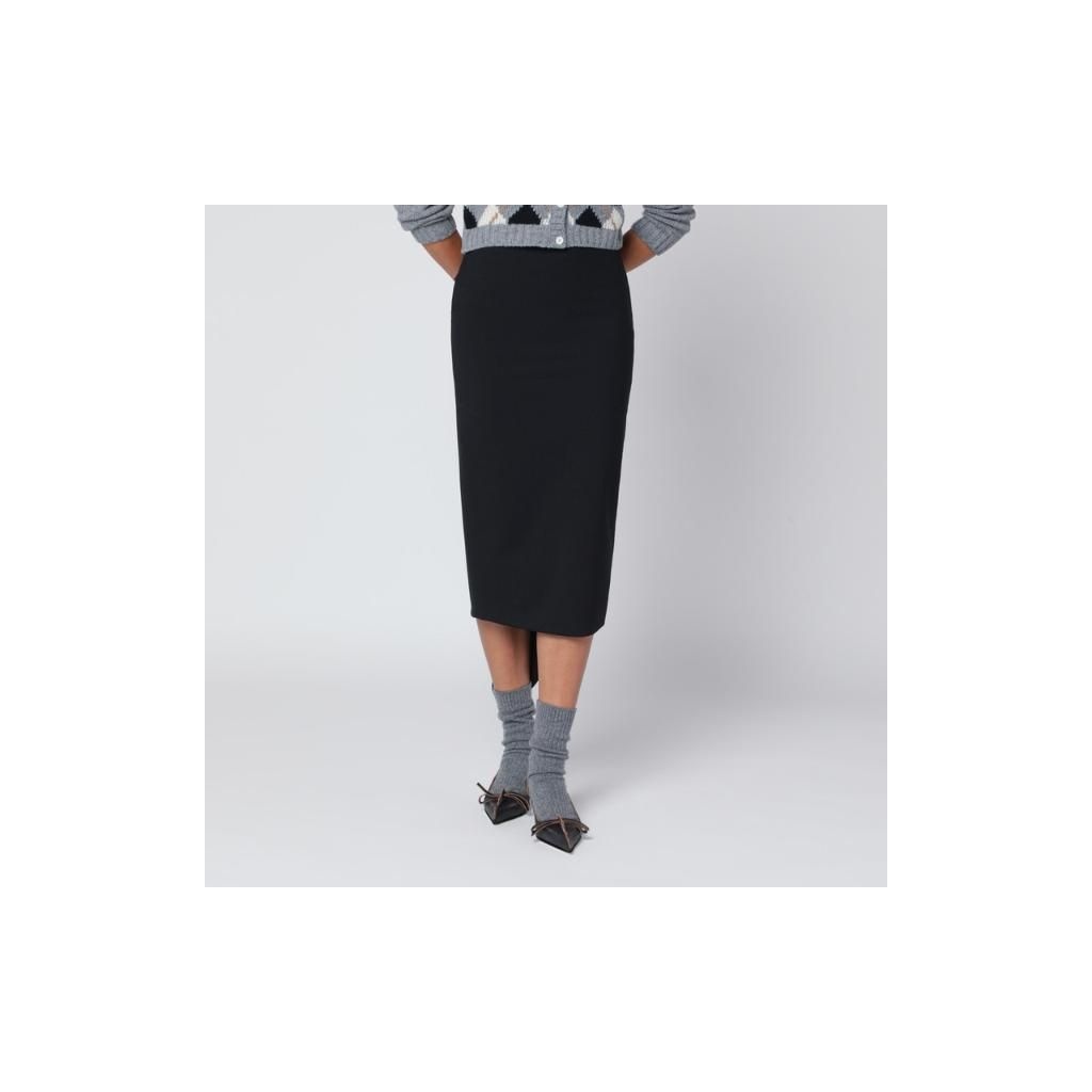 [해외] TheLatest Black cotton midi skirt TLWC9001W0206ABTP/XL_LATES-T0002_102-46 Black  [관부가세포함]