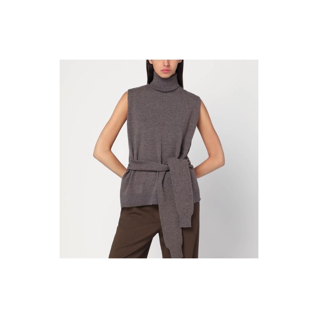 [해외] Rohe Double layer taupe melange sweater 416-23-300WO/XL_ROHE-208_108-40 Brown  [관부가세포함]