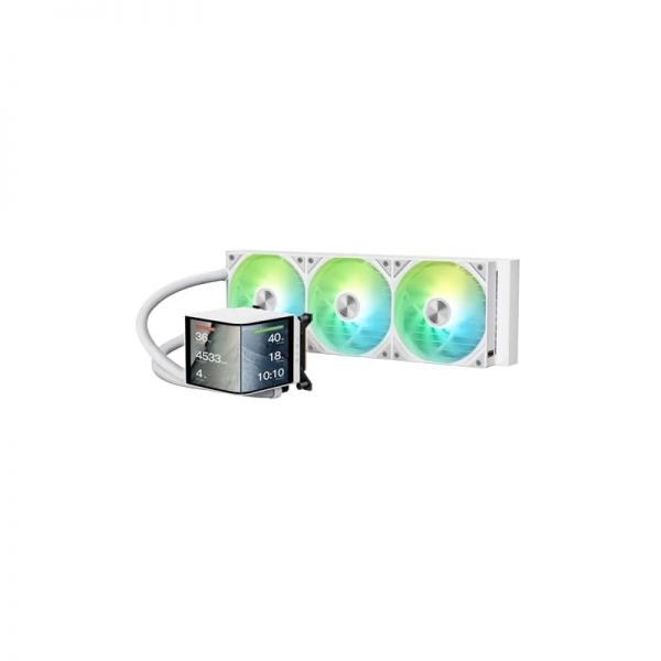 [해외] TRYX 트릭스 파노라마 360 ARGB 화이트 360mm 일체형 수랭 쿨러 6.67인치 AMOLED 곡면 스크린 3D 아나모픽 효과 맞춤형 Asete