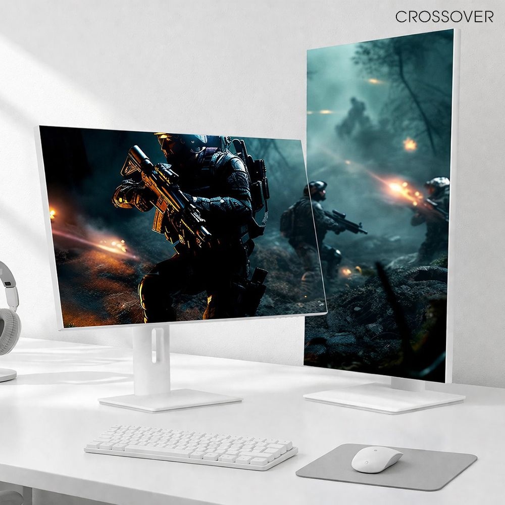 크로스오버 27LGQ175CM 4면 제로베젤 USB-C QHD LG IPS 68cm 피벗 사무용 게이밍 모니터