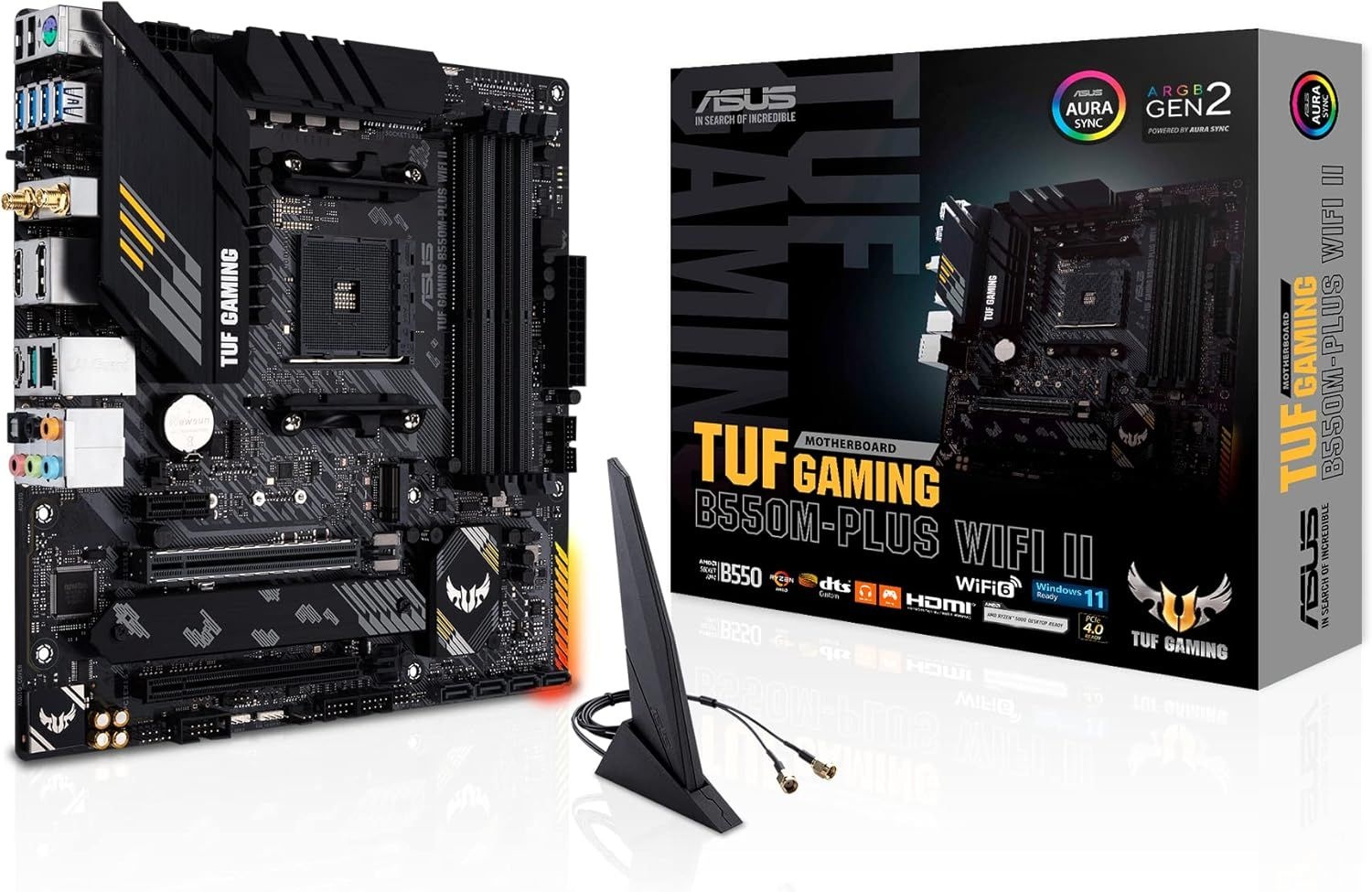 ASUS TUF 게이밍 B550M-PLUS WiFi II AMD AM4(3세대 라이젠) 마이크로ATX 마더보드(PCIe 4.0, 6 2.5Gb LAN, BIOS 플래시백, HDMI 2.1, USB