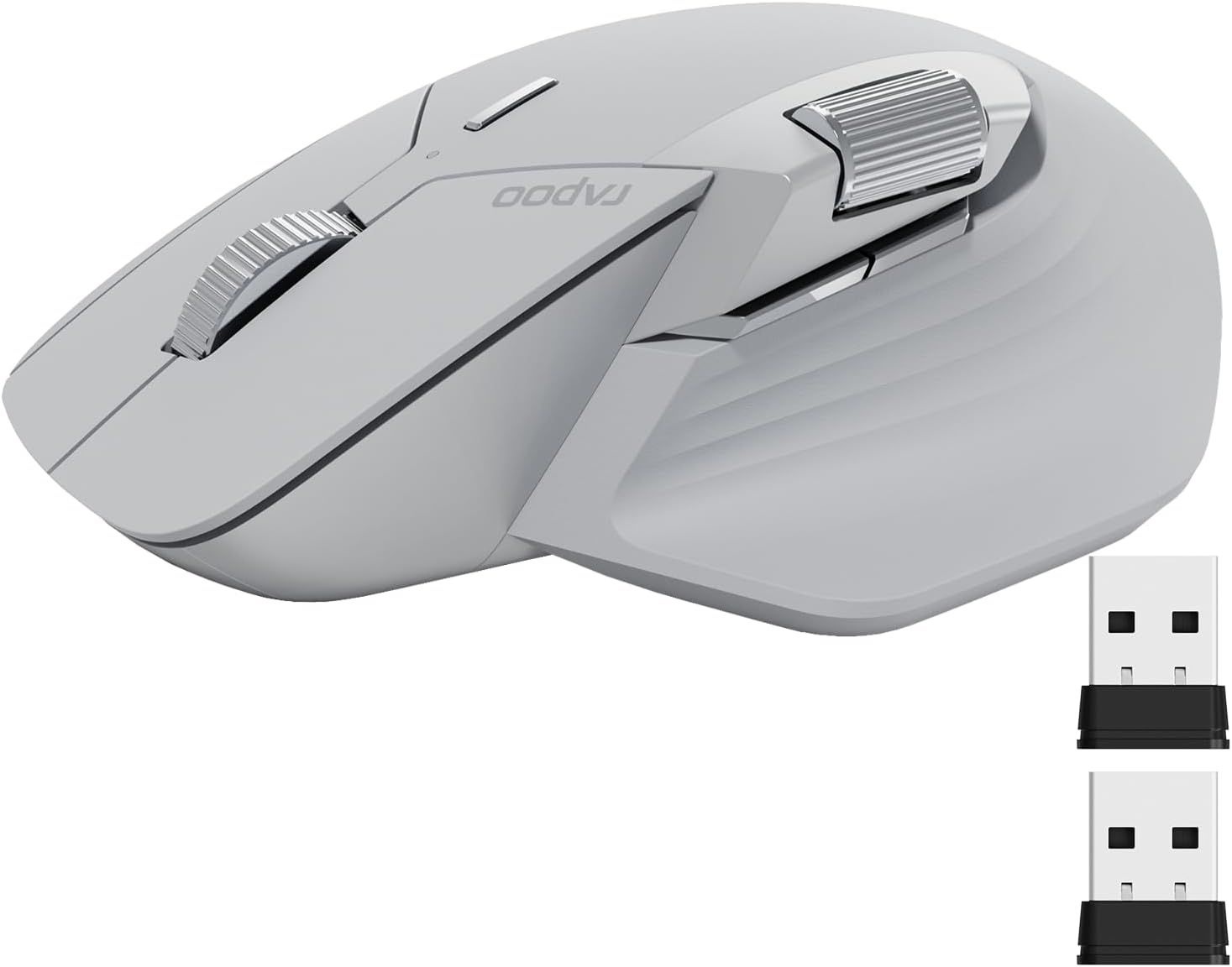 Rapoo MT760Mini 블루투스 무선 마우스 - 5.0 및 2.4GHz 멀티 모드 연결, 4개 디바이스 지원, M+ 크로스 컴퓨터 기술, 11개의