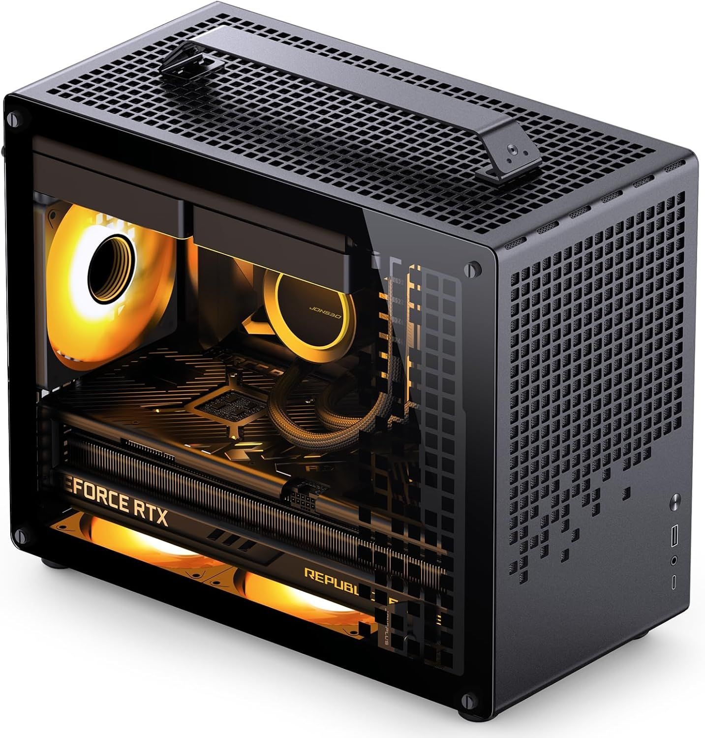 JONSBO/JONSPLUS Z20 화이트 마이크로 ATX 미니 타워 PC 케이스, 탈착식 휴대용 손잡이, 사이즈, 고성능 하드웨어 호환,