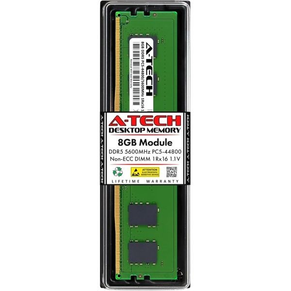 A-Tech 8GB RAM Replacement for Samsung M323R1GB4PB0-CWM | DDR5 5600MHz PC5-44800 DIMM 1Rx16 1.1V 288-Pin Non-ECC Desktop Memory Module