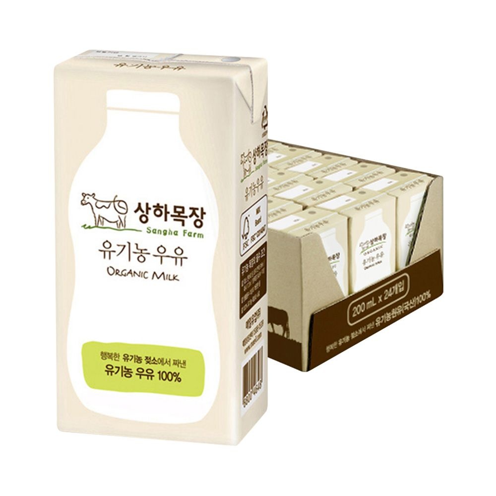 상하목장 유기농 멸균 우유 200ml 24팩