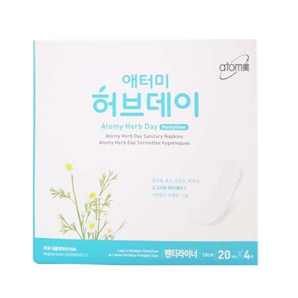 애터미 허브데이 팬티라이너 (20개입 * 4팩)/ 애터미 생리대 팬티라이너