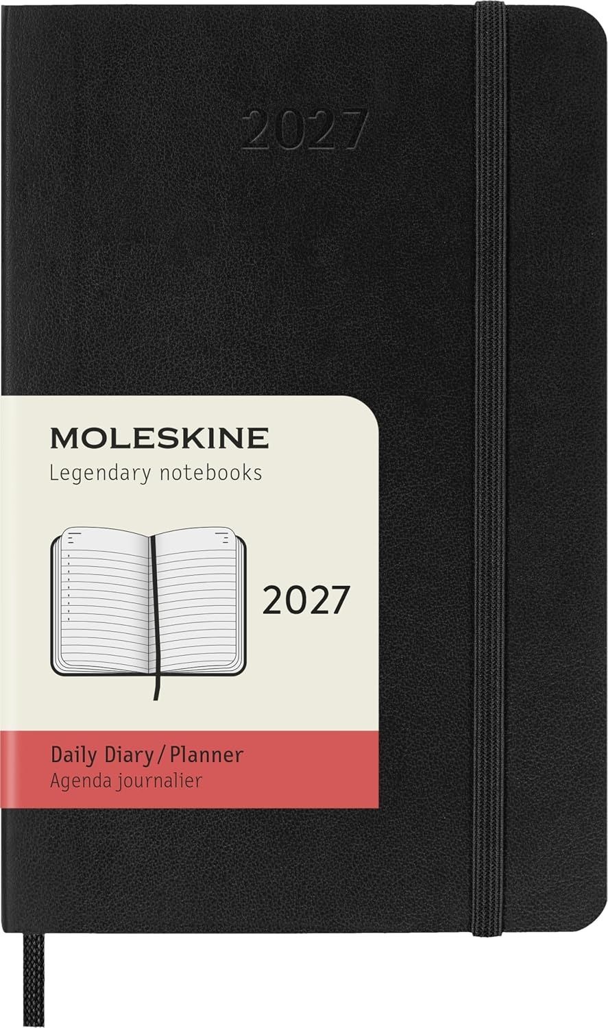 몰스킨 클래식 2027년 12개월 데일리 플래너, 소프트 커버, 포켓(3.5인치 x 5.5인치), 블랙, 400페이지