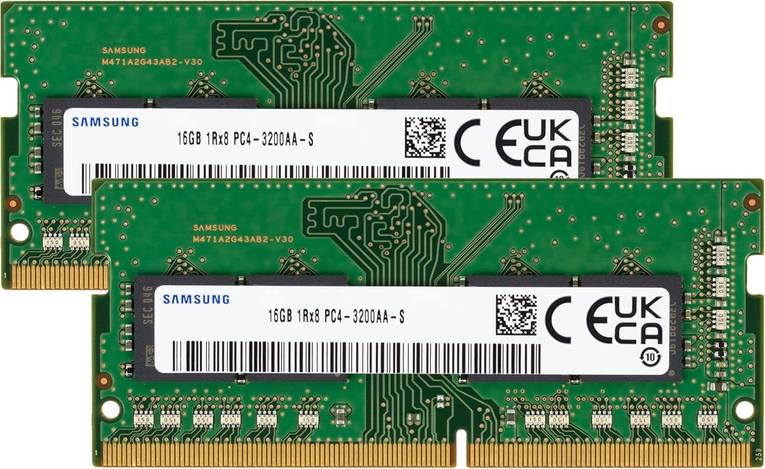 삼성 32GB (2x16GB) DDR4 3200MHz PC4-25600 (PC4-3200AA) CL22 SODIMM 1Rx8 싱글 랭크 1.2V 260핀 노트북, 노트북 RAM 메모리