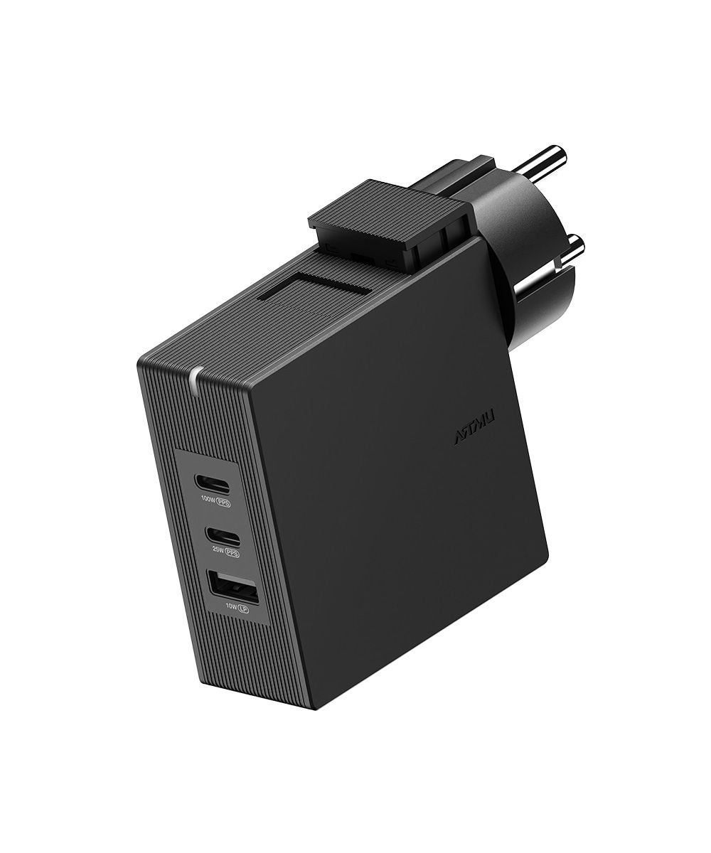 [오늘출발] 아트뮤 USB PD 100W 여행용 접지 멀티 초고속충전기 GT110 블랙