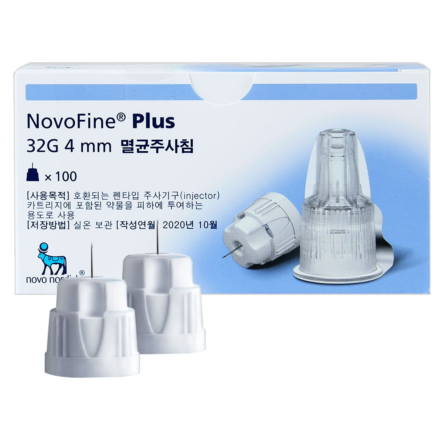 노보파인 플러스 인슐린 펜니들 32G 4mm 100입 노보노디스크 NovoFine 멸균 주사침 주사바늘 주사기 시린지