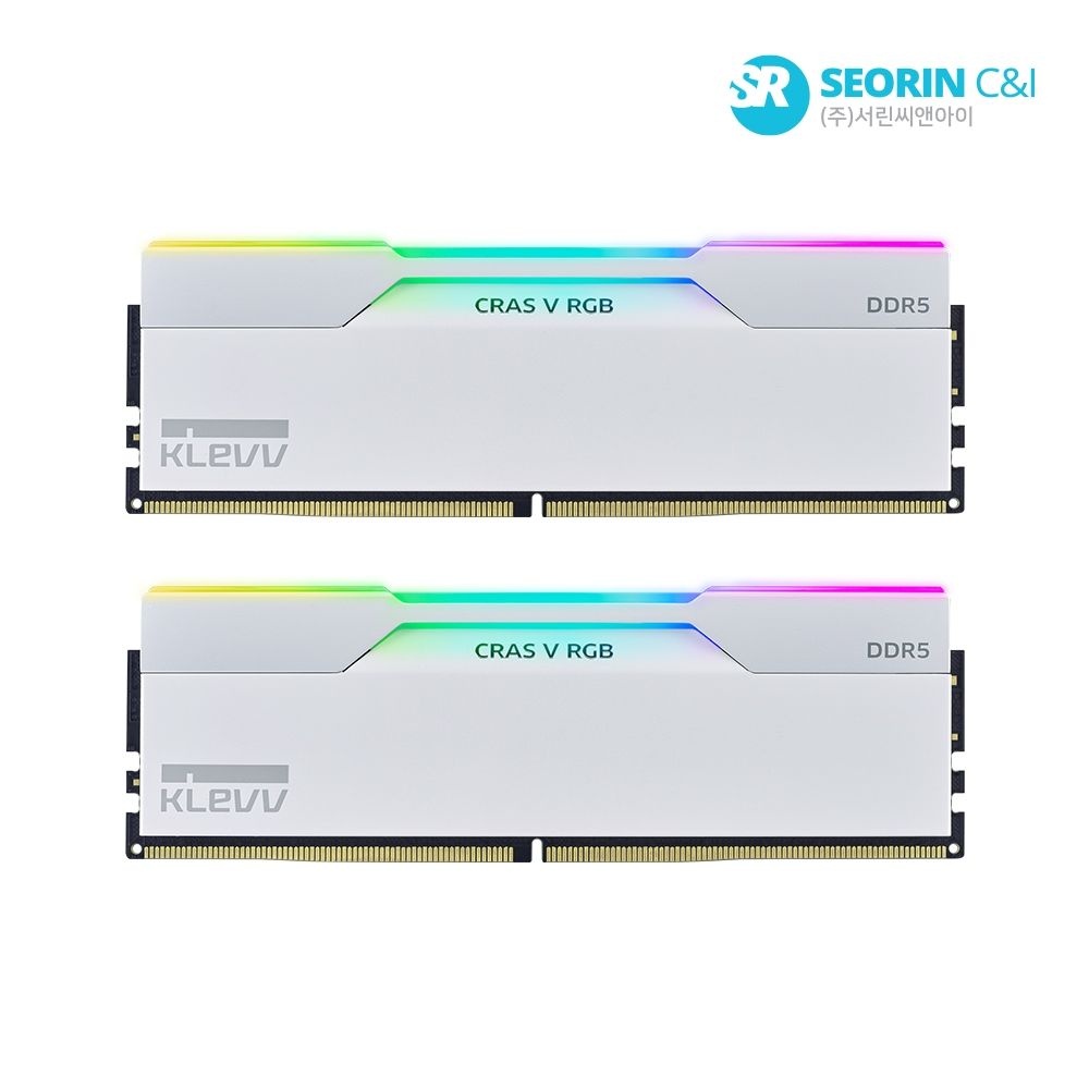 [서린공식] 에센코어 클레브 DDR5-6000 CL32 CRAS V RGB WHITE 패키지 서린 (128GB(64Gx2))