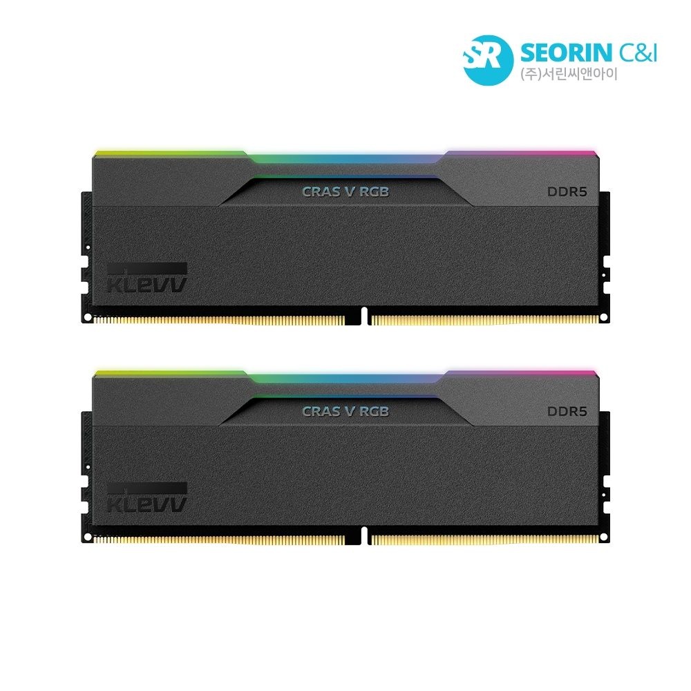 [서린공식] 에센코어 클레브 DDR5-6000 CL32 CRAS V RGB BLACK 패키지 서린 (128GB(64Gx2))