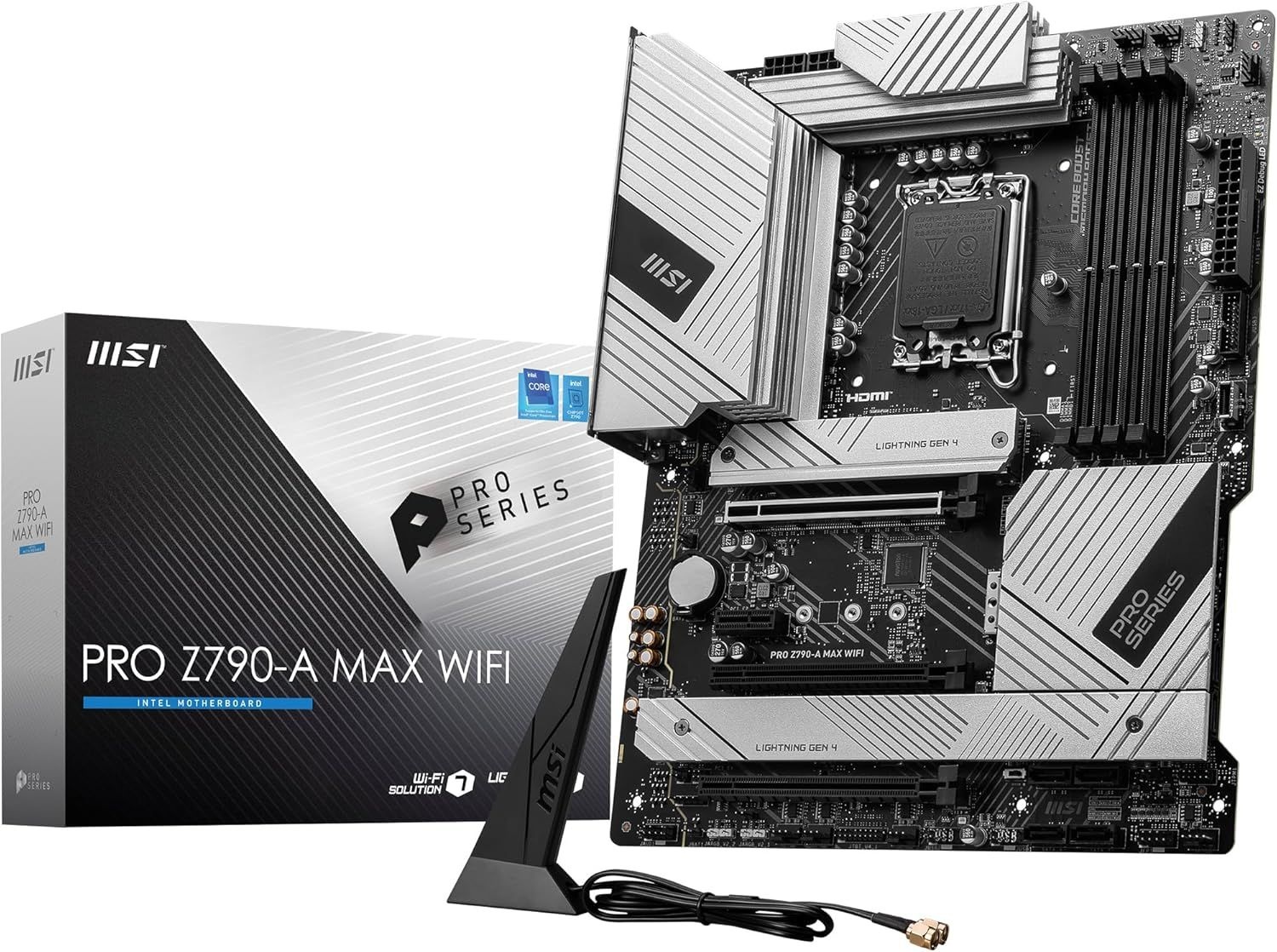MSI PRO Z790-A MAX WiFi Pro 시리즈 마더보드(12/13/14세대 인텔 프로세서, LGA 1700, DDR5, PCIe 5.0, M.2, SATA 6G, 2.5Gbps LAN, USB 3.2
