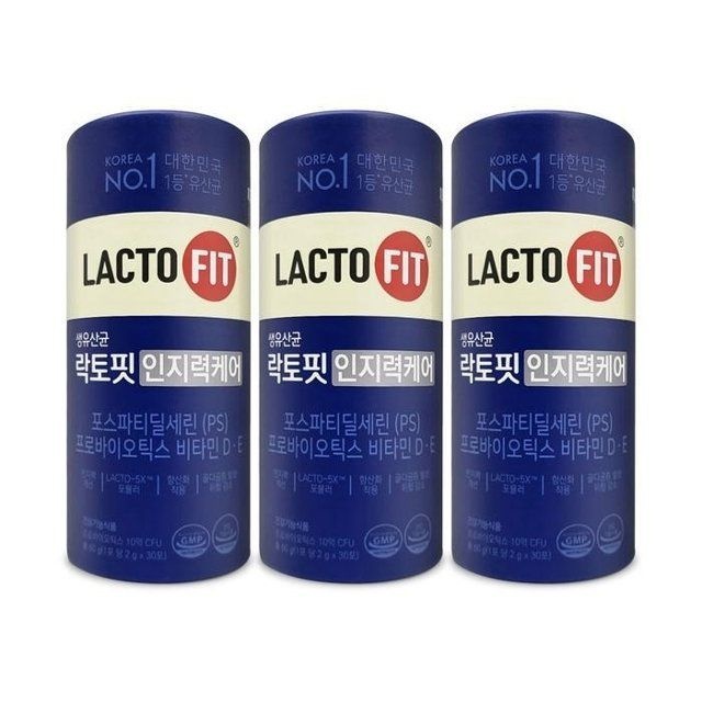 락토핏 인지력 케어 2g x 30포 유산균 3개 Ss