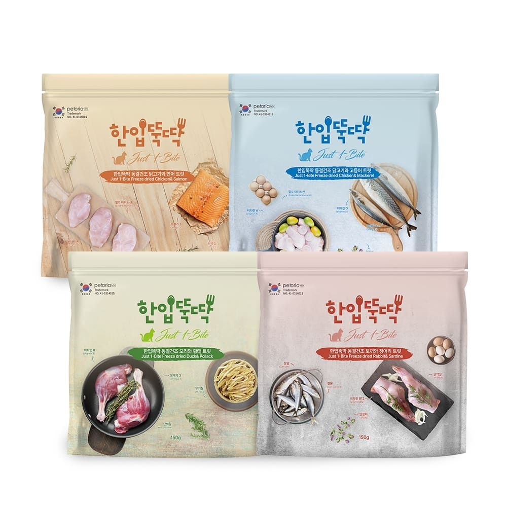 펫토리아 (현대Hmall) 한입뚝딱 혼합 동결건조 고양이 트릿 150g 4종