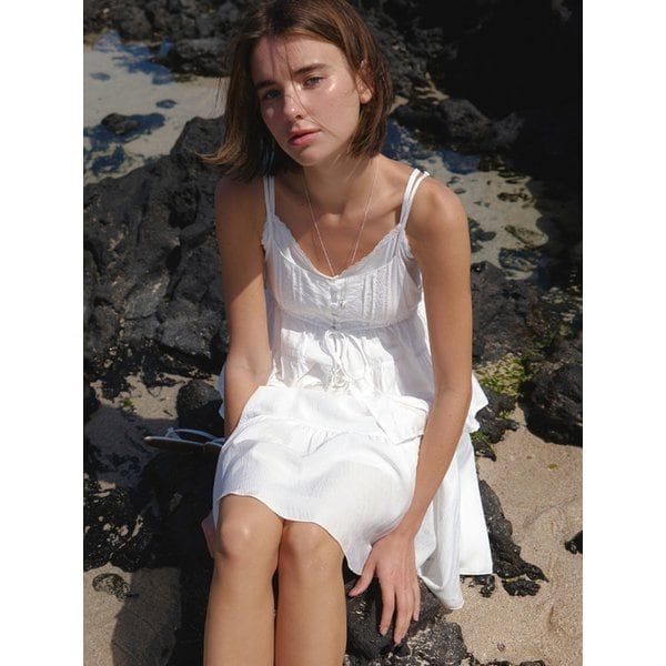 리엘 Soop layered sleeveless blouse white 1332838