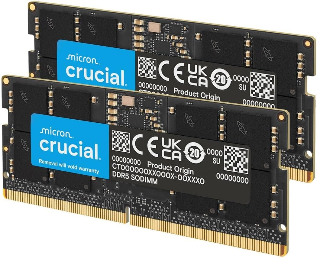 중요한 128GB 키트(2X64GB) DDR5 RAM 5600MHz(또는 5200MHz 또는 4800MHz) 노트북 메모리 키트, SODIMM 262핀, 최신 인텔 코어
