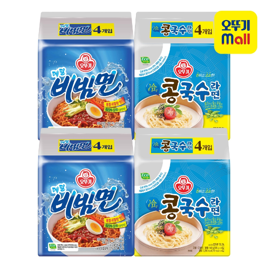 [본사직영] 오뚜기 콩국수라면 135g 8개+메밀비빔면 130g 8개