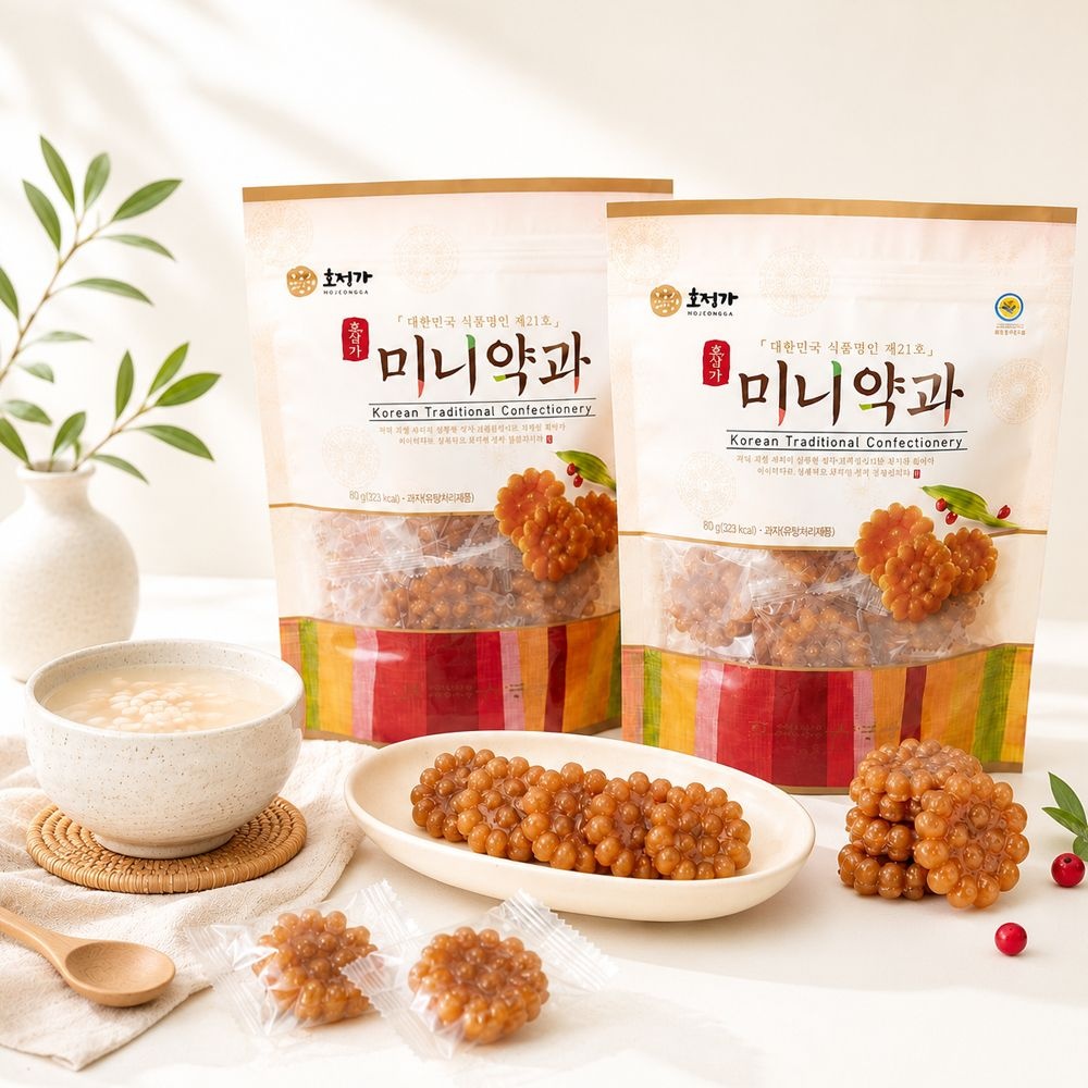 달콤 쫀득 미니 찹쌀약과 180g 1봉 국내산 찹쌀 조청 전통간식 티타임 디저트