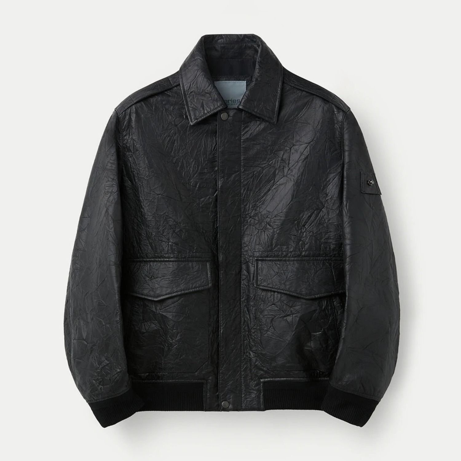[정상가 1,290,000원] 크랙 블루종 가죽 점퍼(SAUDS26201BKX)