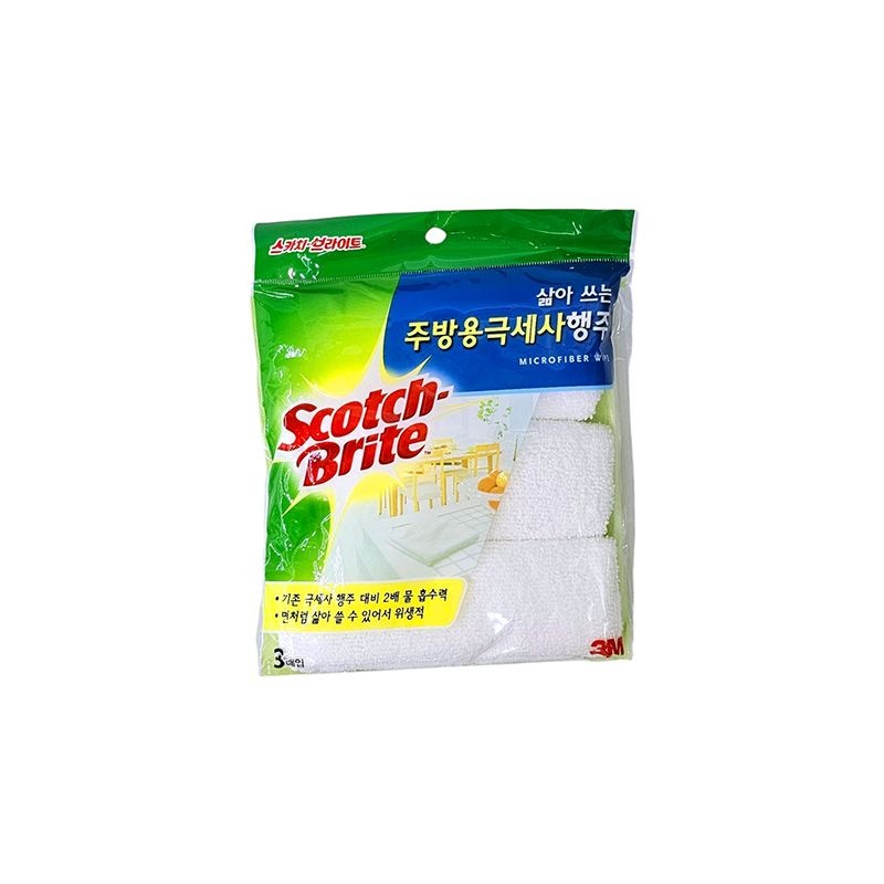 브라이트 3M 삶아쓰는 주방용극세사행주 3매