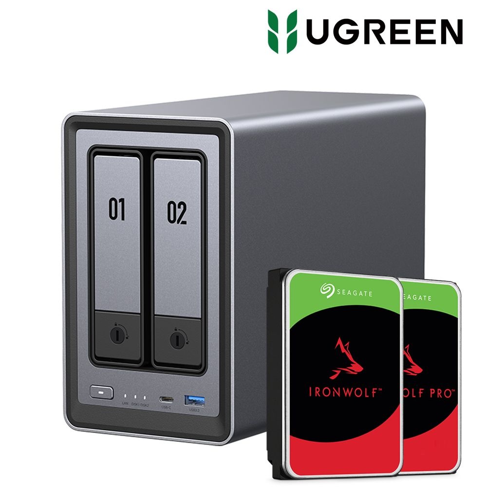 [오늘출발] 유그린 UGREEN NAS 유그린 DXP2800 2베이 나스 IronWolf 16TB(8TBx2)