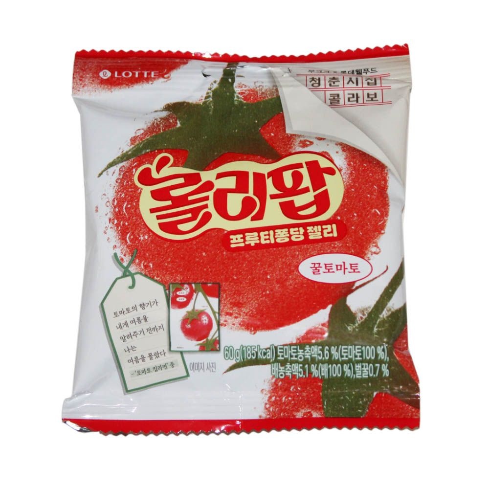 국제제과(주) 롯데리아 롤리팝 프루티퐁당젤리-꿀토마토 60g