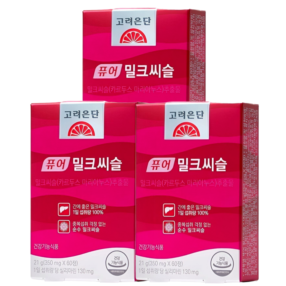 고려은단 밀크씨슬 퓨어 밀크시슬 60정X3박스