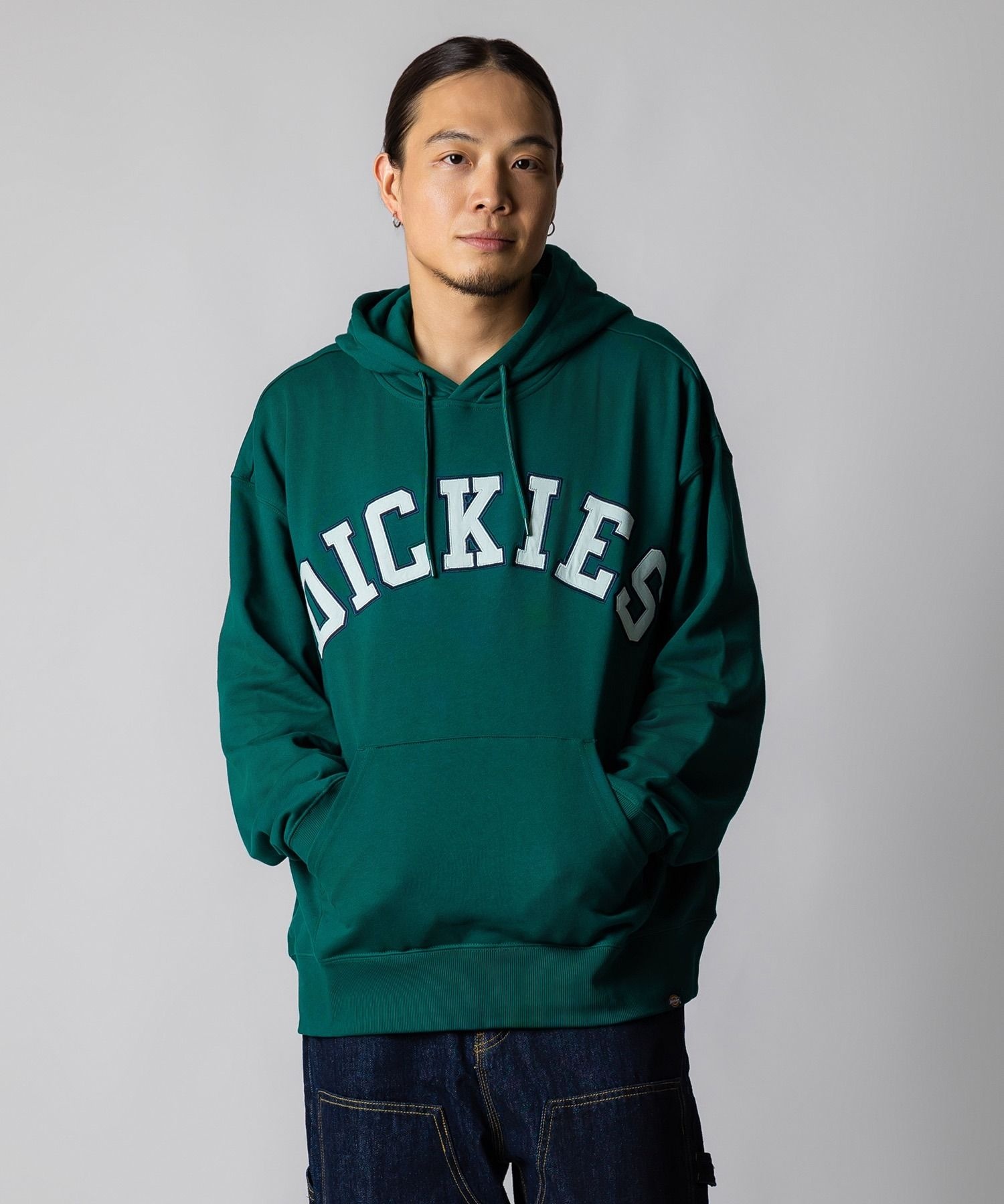 디키즈 아치 로고 오버핏 후드 Green 기모 크롭후드티 DK013104J60 4288241