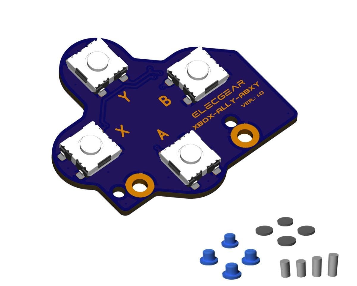 ElecGear ABXY 마이크로 촉각 스위치 Xbox ROG Ally & X용 교체품 (RC73YA/RC73XA) – 액션 버튼 PCB 조립, 순정 고무 버튼에서
