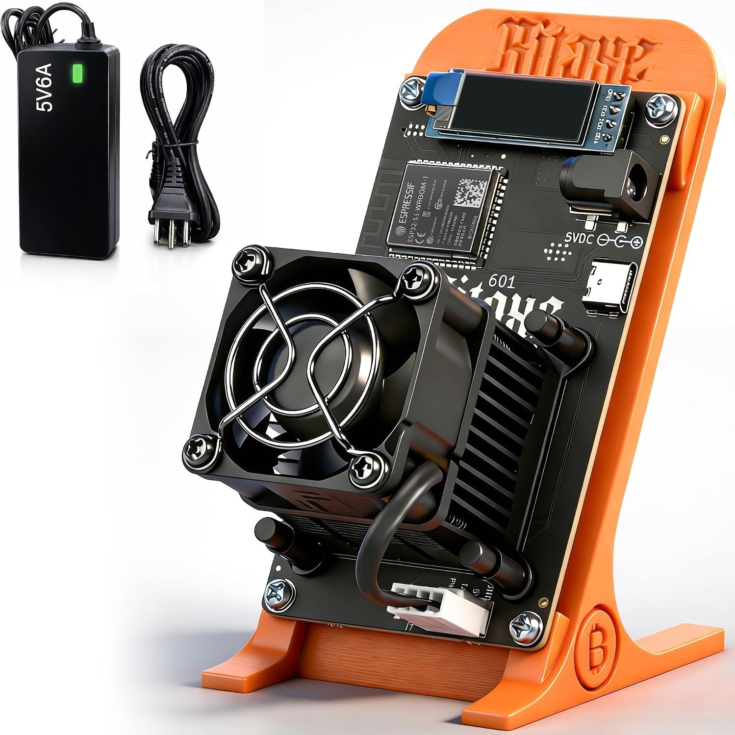 LinToButy 오픈 소스 Bitaxe Gamma 601 비트코인 채굴기 - 1-1.2TH/s BM1370 ASIC 단독 채굴기, 2.4G WiFi, OLED 디스플레이 및 원격