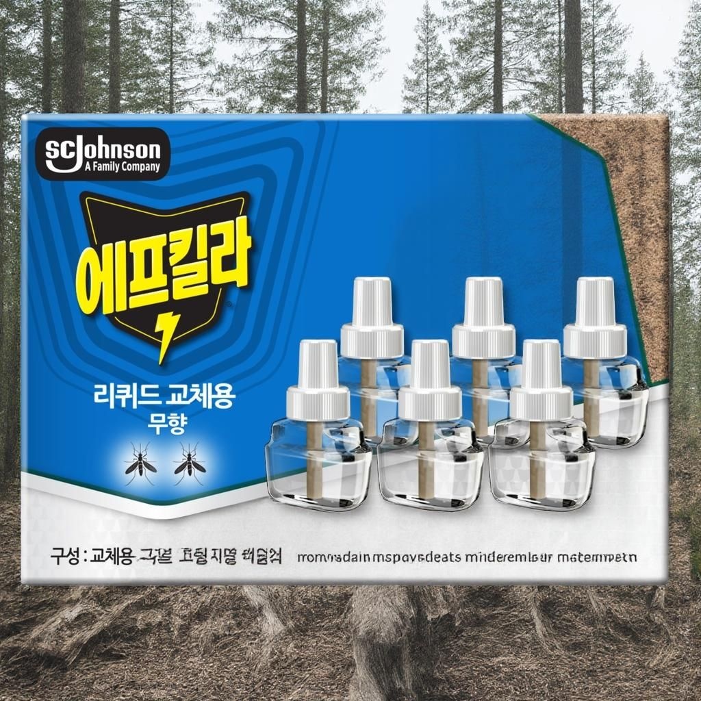 에프킬라 모기약 파리약 리퀴드 교체용 무향 리필 6p 164.4ml 1세트