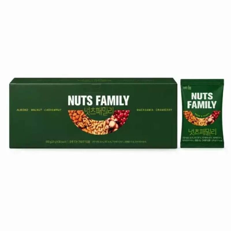 넛츠데이 넛츠패밀리 견과세트 20G x 30봉 2박스 (총60봉)