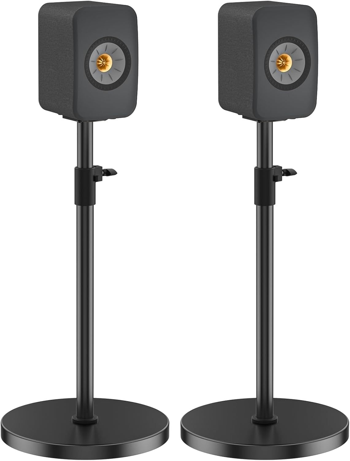 케이블 관리 기능이 있는 KEF LSX II 스피커 스탠드용 조절 가능한 높이 스탠드 쌍 - 바닥 헤비 듀티 서라운드
