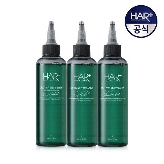 헤어플러스 오프레시 딥 허벌 두피 각질&냄새 딥케어 워터 스케일러 200ml x3 (쿨링/탈모완화)