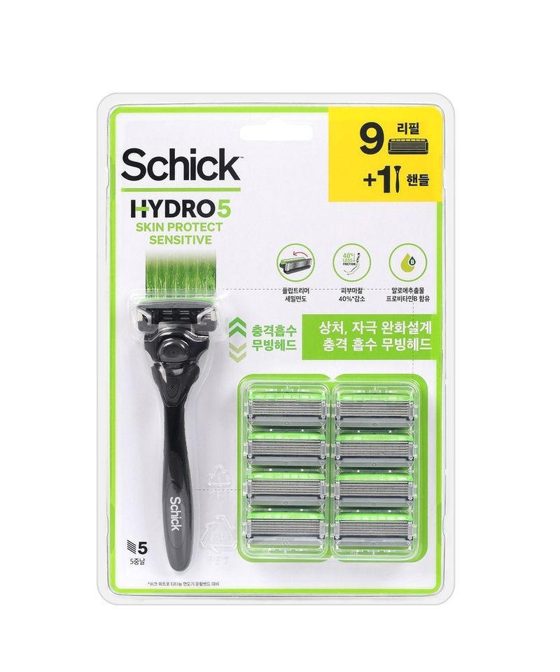 SCHICK 쉬크 하이드로5 스킨프로센서티브 면도기+날9입 4161955