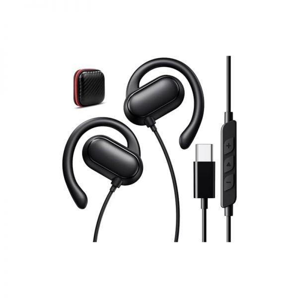 [해외] iMangoo USB C 유선 오픈 이어 헤드폰 Apple 아이폰호환 17 16 15 Pro 호환 귀를 감싸는 형태의 오버이어 이어폰 Type 타입 S