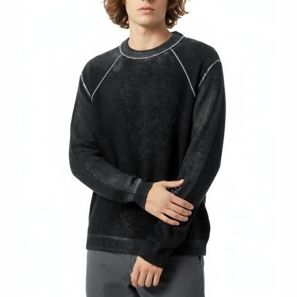 [아크네스튜디오] 북유럽 감성 Printed crewneck jumper (B60328 900) (프린트 크루넥 점퍼 니트)