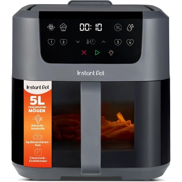 Instant Pot [해외] Instant Pot 인스턴트 팟 보르텍스 컴팩트 트러플 그레이 핫 에어 프라이어 5리터 바구니, 가족용 크기, 4-in-1 - 핫 에