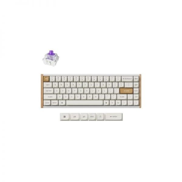 Keychron [해외] Keychron 키크론 K6 HE 65% 무선 기계식 키보드 2.4GHz 블루투스 Gateron 더블 레일 마그네틱 스위치 이중 사출 PBT 키캡 알