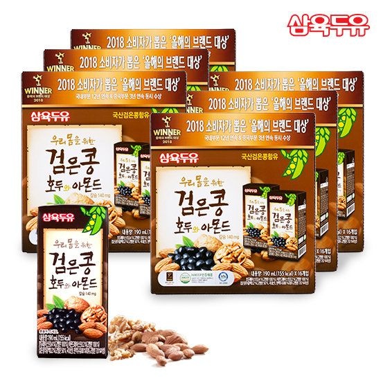 {백화점 상품} 삼육 검은콩 호두 아몬드 두유 96팩(1팩 190ml) 453955