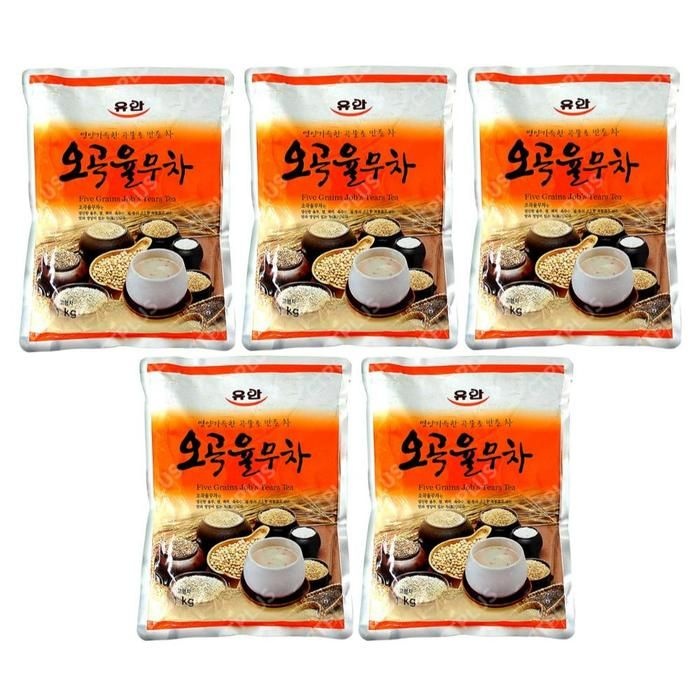 [유안종합식품] 유안 오곡율무차 1kg x 5개 / 자판기용율무차