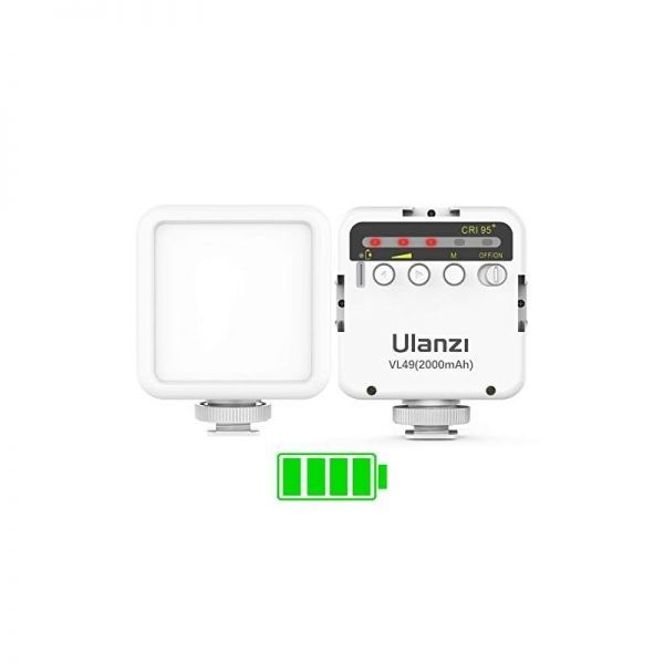 ULANZI [해외] ULANZI VL49 2000mAh LED 비디오 라이트 콜드슈 3개 포함 DJI 오즈모 Mobile 3 Pocket Zhiyun Smooth 4 Sony 소니 RX100 VII Canon G7X Mark I