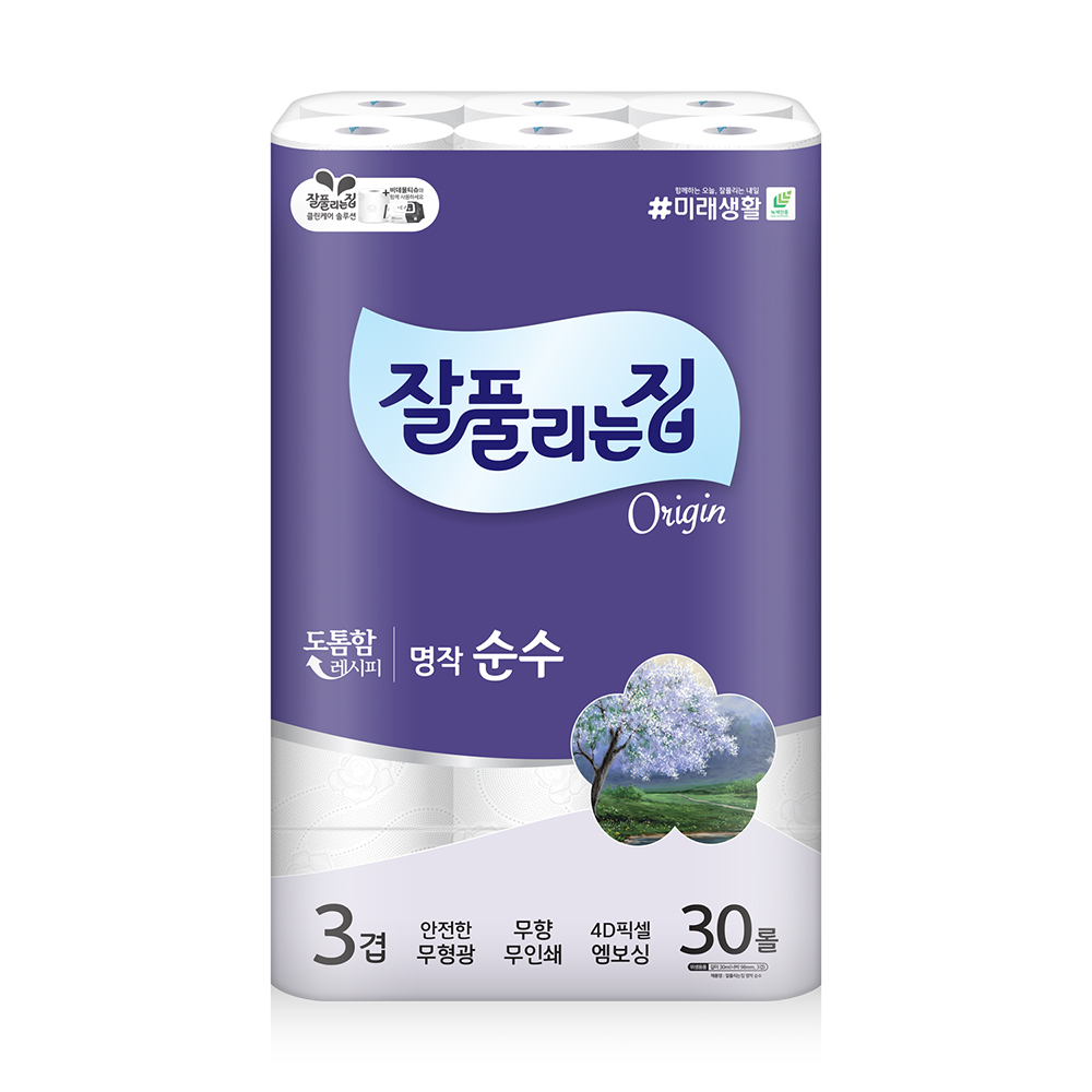 미래생활 잘풀리는집 명작 순수 화장지 30m x 30롤 x 1팩